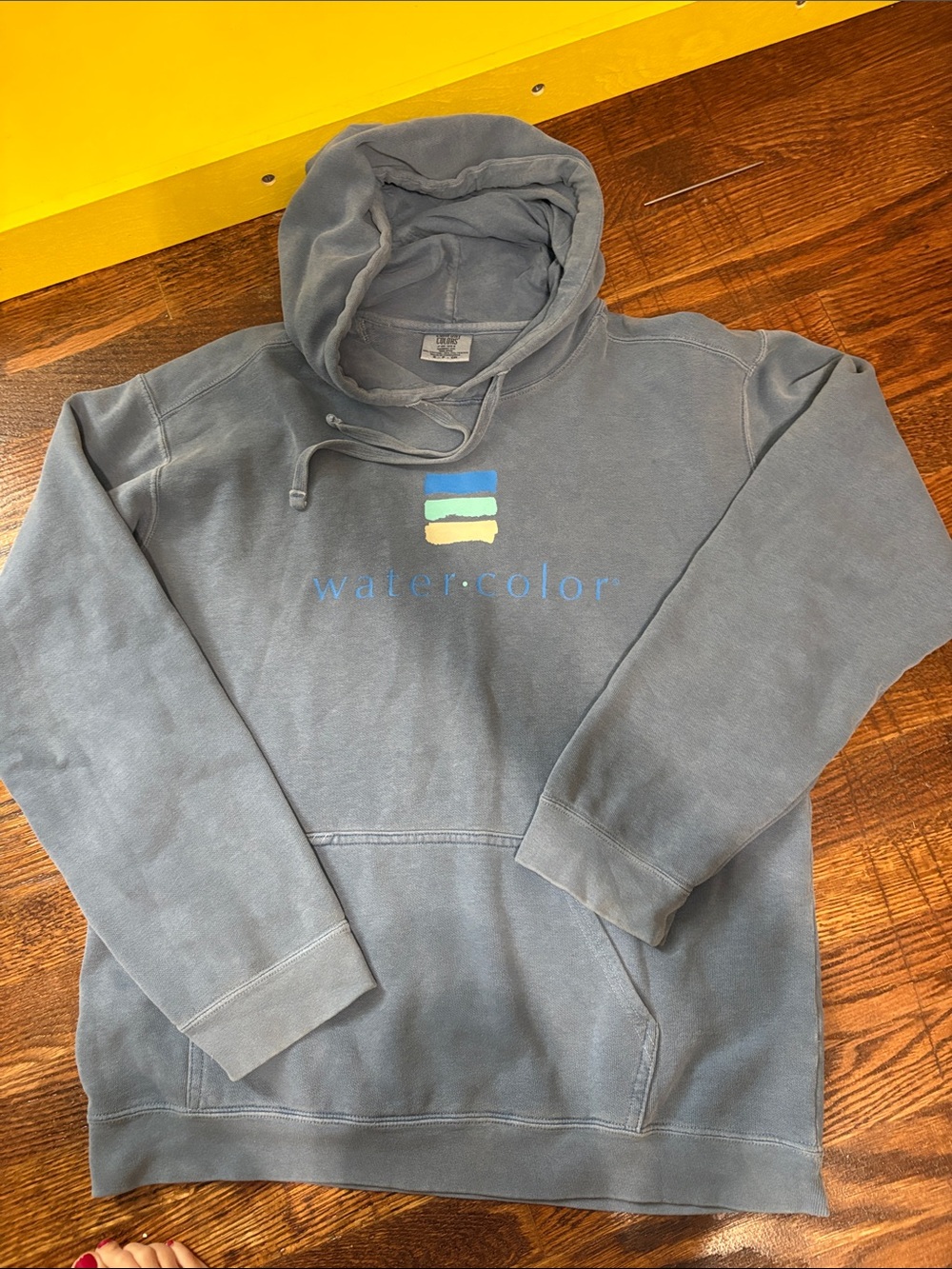 Water-Color Logo Blue Hoodie -comfort colors